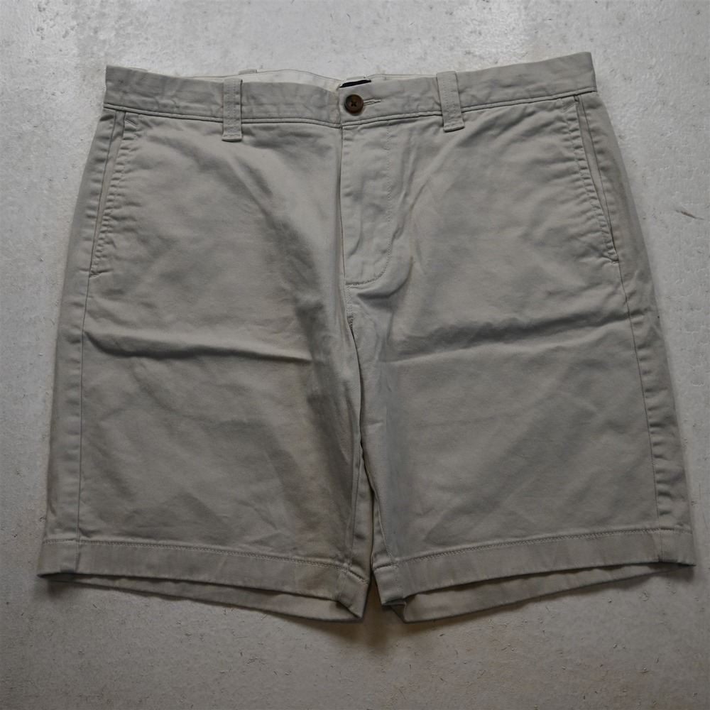 J.CREW 34x9" Khaki H5020 Flex Flat Front Chino Mens Shorts